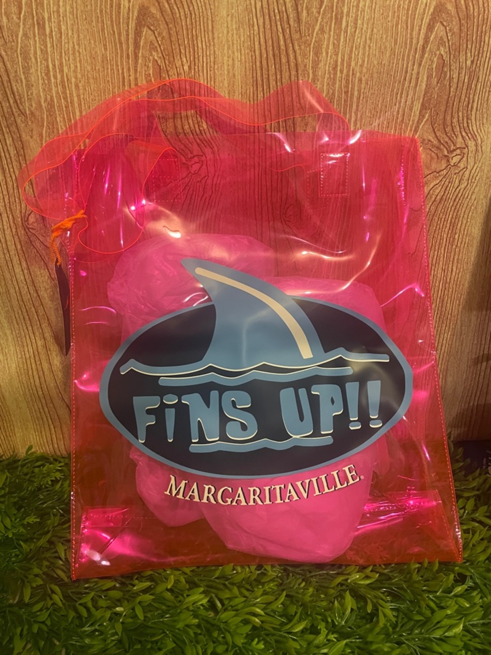 Margaritaville PVC Pink Clear Beach Tote Bag